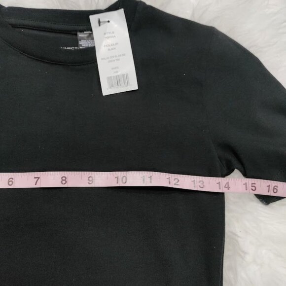 NWT French Connection Black Rallie Cotton Elastane Short Sleeve Crew Tee Size XS - Picture 9 of 11